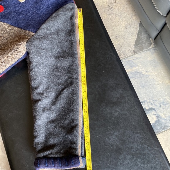 Upcycled Wool BAABAAZUZU Cropped Boxy Jacket Mandarin Collar Size Small/Extra SM - Picture 11 of 12